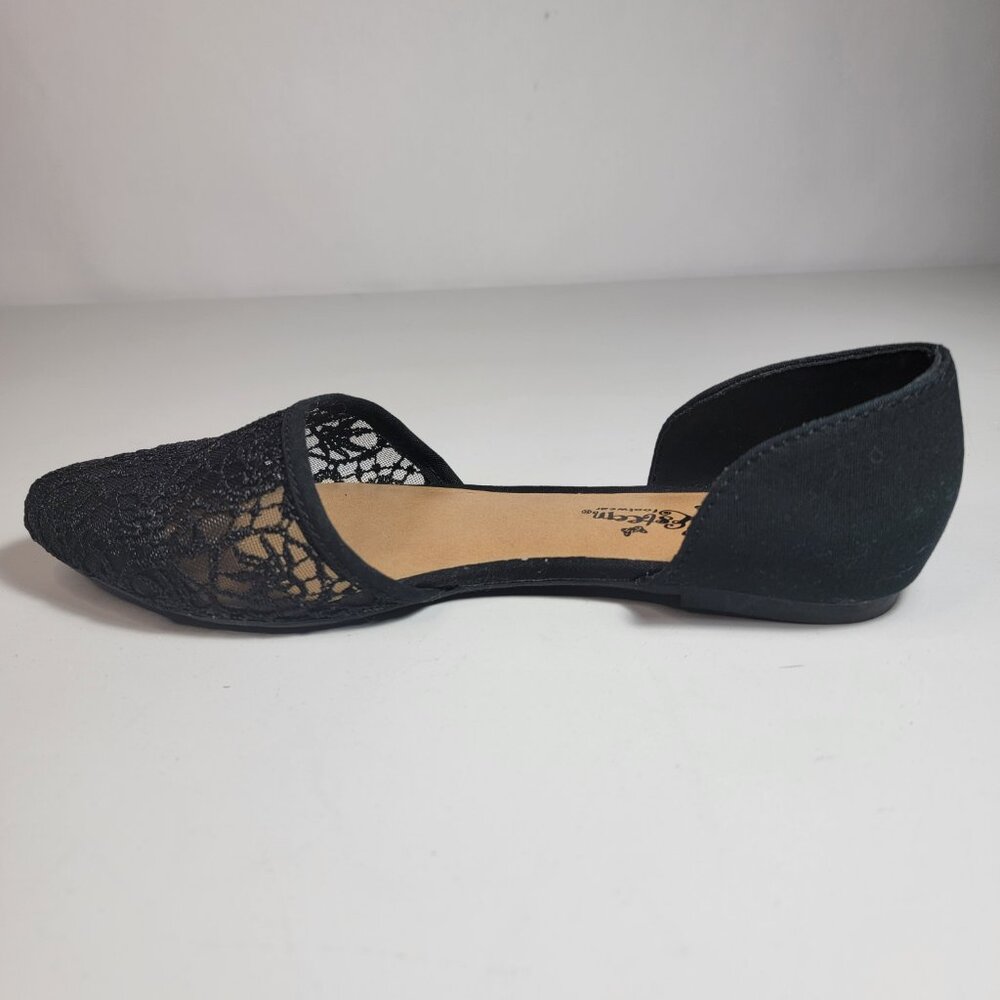 Self Esteem Footwear Women's Black Lace Flats Size 7 - Picture 9 of 12